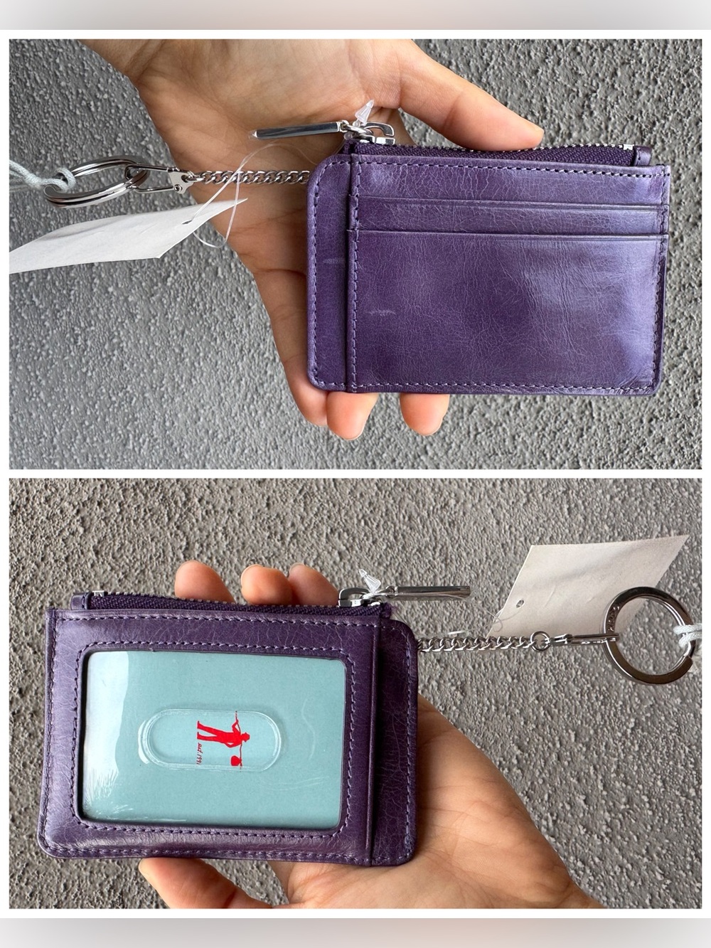 HOBO Purple Leather Card Case